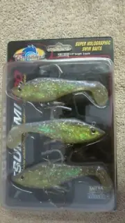 Tsunami Pro Super Holographic Swim Baits Fishing Lures -Vibe Shad -Clear (B 32)
