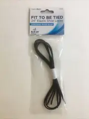 Fit To Be Tied 24" Elastic Shoe Laces, Black