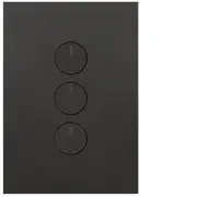Hager WBQSV3PB-MB Finesse Series Switch, Single Pole, Flush, 3 Gang with Press Mech, Vertical, 250V 16A Press Mechanism, 1 Way, Matt Black