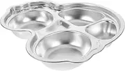 NOLITOY 4 Section Kids Divided Plate Set Toddler Lunch Utensils Stainless Steel Kids Dinner Plates Cartoon Designs