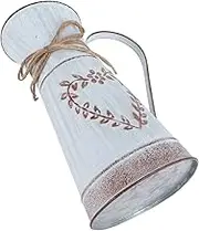 Metal Pitcher Vase Galvanized Flower Vases Farmhouse Vase Vintage French Milk Can Jug with Handle for Wedding Home Garden Table Centerpiece