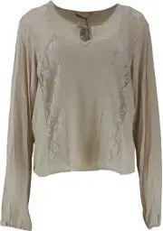 5/30 NEU ONLY Damen Spitze Bluse Tunika Shirt onlNENA L/S LACE TOP Gr. 38 beige