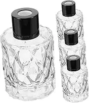HOMOCONO 4Pcs Empty Essential Oil Diffuser Bottles Elegant Glass Perfume Containers for Aromatherapy Home Decor Gifting for Weddings Events Special Occasions