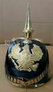 HALLOWEEN GERMAN LEATHER PRUSSIAN PICKELHAUBE IMPERIAL OFFICER'S NEW HELME NEWT