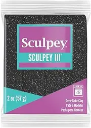 Sculpey Polymer Clay 2OZ BLK GLLTR, Black Glitter