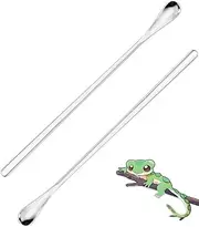 metulip 2Pcs Reptile Food Feeding Spoon Powder Fruit Mixing Stirring Spoon 7.81Inch Stainless Steel Long Handle Spoon fit Crested Gecko Gargoyle Bearded Dragon