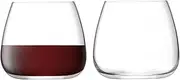 LSA Wine Culture Stemless Wine Glass 385ml Clear | Set of 2 | Handmade Glass | WU01