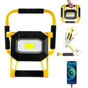 1600 Lumen Rechargeable LED Work Light Cordless, Folding Portable COB Lights ...