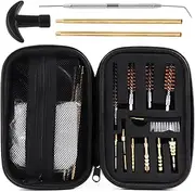 Swpeet Universal Hand Gun Cleaning Kit with Storage Case Assortment Kit, Perfect for .22 .357/.38/9mm .40 .45 Caliber Gun Brush Tools Gun Accessories Portable Brass Brush Great Gifts for Men Women