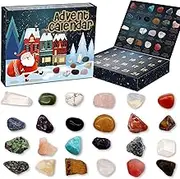 Christmas Advent Calendar 2024，24 Days Christmas Countdown Calendar Surprises presents for Kids,Unique Natural Mineral & Rock Stone for Learning, Collection, for Girls & Boys & Geology Enthusiasts