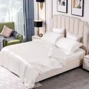 THXSILK 25 Momme Silk Duvet Cover Set 4PCS(1 Duvet Cover + 1 Fitted Sheet + 2...