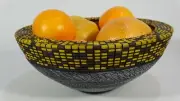 Hand Made Custom Designed One-Of-A-Kind Counter-top Wood Accent Bowl - Yellow