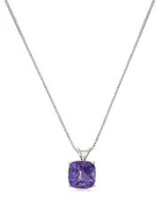 MaxColor Silver 1.60 ct. tw. Amethyst Pendant Necklace