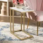 Heavy-Duty Marble C Table Sofa Side Table Living Room Bedroom Corner End Tables