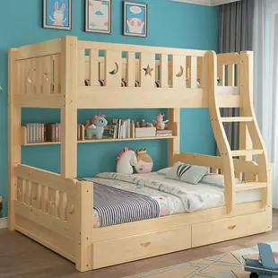 上下床雙層床全實木子母床成年多功能雙人高低床兒童床上下鋪木床