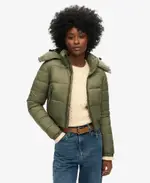 Crop Hooded Fuji | Dusty Olive Green