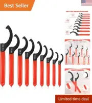 9 Pieces Spanner Wrench Set Adjustable Shock Coilover Wrench Spanners Hook Wr...