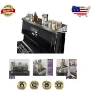 Sleek 30" Stainless Steel Stove Top Shelf - Easy Install Spice Rack Organizer