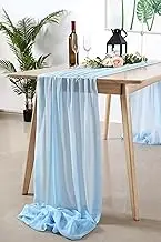 Blue Table Runner 27x120 Inches Long Chiffon Table Runners for Easter Sheer Wedding Birthday Party Christmas Baby Bridal Shower Decorations 10ft