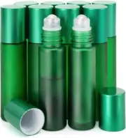 10pcs Empty Roll on Glass Bottles 10ml 1/3 Oz Essential Oil Roller Bottles wit