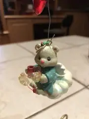 CARLTON CHRISTMAS ORNAMENT: PRETTY BUBBLER ANGEL BLUE BLOWING BUBBLES NEW IN BOX