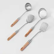 Kitchen 4 Pieces Stainless Steel Scoop Sleeve with Beech Handle Cooking Spoon From Xiaomi Youpin