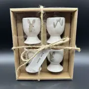 NIB Rae Dunn Easter Egg Holders Cups Easter Bunny Rabbit Ears Spring Set of 4