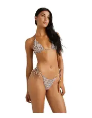 [RVCA] Claire Plaid Tie Side Ultra Skimpy Bikini Bottoms in Purple