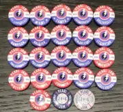 Pearl Jam 2016 North America Tour Complete Set Of Pins Vedder Button Raleigh
