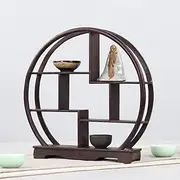 Bogu Shelf Solid Wood Storage Shelf New Chinese Style Small Living Room Chicken Wing Wood Multi-Treasure Cabinet Antique Shelf Decoration,30x5.5x29.7cm