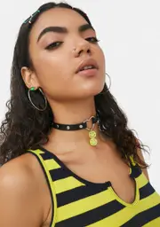 Sun Smiley Heart O-ring Choker