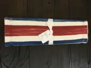 Pottery Barn Americana Watercolor Table Runner 18x 108" Red Blue 4th Of July NEW