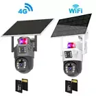 Wifi /4G Wireless Solar Security Dual Lens Camera Outdoor Home IP Cam PTZ CCTV