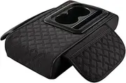 ccuzs Center Console Cover, Leather Armrest Pad, Padded Storage Box Protector, Cup and Phone Holder, Sturdy Anti Scratch Design for Car, SUV, Truck, Interior Upgrade