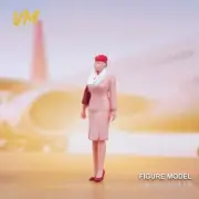 Painted Resin 1/64 Pink Uniform Stewardess Doll Figure Diorama Miniature Toy