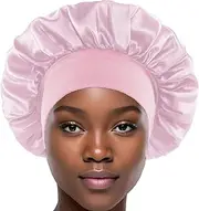 Bonnets for Curly Hair,Breathable Soft Night Sleep Cap - Women's Plopping Cap for Curly, Long, Short, Straight Hair Pink