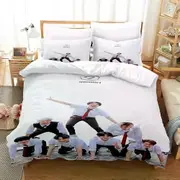 v433 Bed Sheets Kpop GOT Bedding Set Duvet Cover Bedroom Comforter Covers Single Twin King Size Quilt Cover Home Textile 3-Piece Bedding Set (1 Duvet