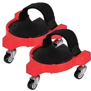 1 Pair Rolling Knee Creeper Pads and Tool Tray with 3 Swivel Casters Adjustable Strap Full 360 Degree Turn Capability for Home Workshop Auto Repairing Maintai