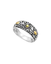 Samuel B. 18K & Silver Scrollwork Ring