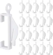 50 Pack Plastic Curtain Rail Sliding Hooks & Gliders - Heavy Duty Plastic Hooks for Swish/IKEA Rails | Silent Sliding Replacement Clips for Blackout/Voile Curtains (BPA-Free)