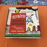 Itty Bittys Finger Puppet Animals Foam Erasers IN ORIG STORE DISPLAY BOX Diener