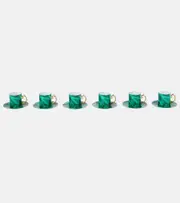 [L'Objet] L'Objet Malachite set of 6 espresso cups and saucers