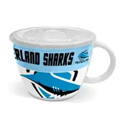 Cronulla Sharks NRL TEAM Large Ceramic Soup Mug Cup with Lid