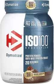 Dymatize ISO100 Hydrolyzed Protein Powder, 100% Whey Isolate Protein, 25G of ...