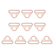 10Pcs 1.5" Adjuster Triangle with Bar Swivel Clip D Dee Ring Buckle, Rose Gold
