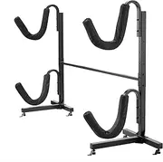 RAD Sportz Indoor Outdoor Freestanding Heavy Duty Two Kayak Storage Kayak or Paddle Board Storage Rack System
