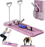 SlaBao Pilates Reformer Board, Pilates Reformer Set, Multi Functional Foldable Pilates Machine for Home, Multi-Functional Exercise Board, Pink