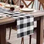 Cotton Dining Table Runner | Buffalo Black Checks | Size 13x91 in - Machine W...