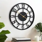 Arabic Numeral Wall Clock 10IN Battery Operated Black Silent Non Ticking Wall...