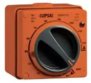 Clipsal INDUSTRIAL SURFACE SWITCH WITH TIMER 107x102x101mm 16A 250V PVC Orange